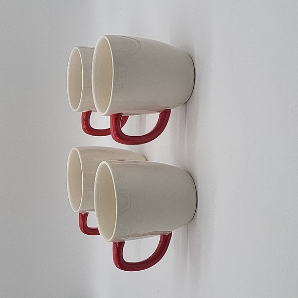 Rae Dunn Red Happy Holiday Nutcracker Mugs x 4 - Picture 2 of 9